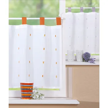 Záclona BYTEMA Hotová záclona ASHLEY 45x145 bílo-oranžová 252530