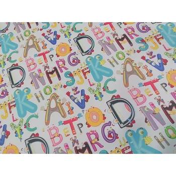 BYTEMA Dekorační látka BLACK-OUT Veselá písmenka 150 cm