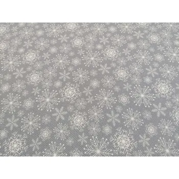 BYTEMA Dekorační látka VLOČKY ŠEDÉ 160 cm