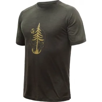 cyklistický dres Triko krátké pánské SENSOR MERINO AIR PT EARTH olivové S