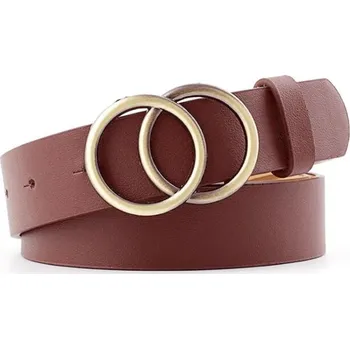 Opasek Hladký jednobarevný pásek s dvojitou kulatou měděnou sponou Barva: hnědá (A5)