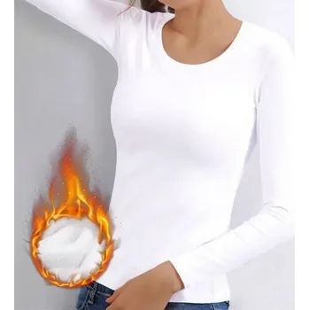 Dámský hřejivý top s kulatým výstřihem Barva: B0794-O-bílá, Velikost: L