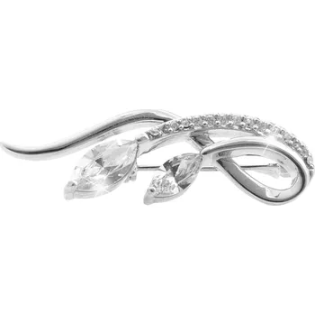 Brož JSB bijoux s.r.o. Stříbrná brož ve tvaru hlavy draka s krystaly Swarovski Crystal Stříbrná