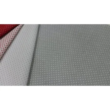 BYTEMA Dekorační látka ALBY smetanová puntík šedý šíře 140 cm