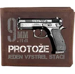 Kožená peněženka Striker Pistole ČZ 75 Jeden výstřel stačí - hnědá