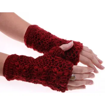 Rukavice Vlněné bezprstové rukavice Bardia Crimson, Sittar
