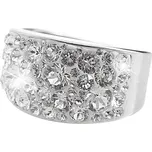 Stříbrný prsten s podlouhlým širokým lůžkem a krystaly Swarovski Crystal (Stříbro 925/1000)