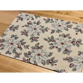 prostírání BYTEMA Vánoční prostírání VÁNOČNÍ HVĚZDA STŘÍBRNÁ 33 x 45 cm