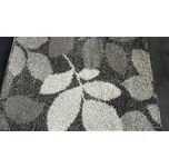 SPOLTEX Kusový koberec SHAGGY EXTRA listy šedé 200 x 290 cm