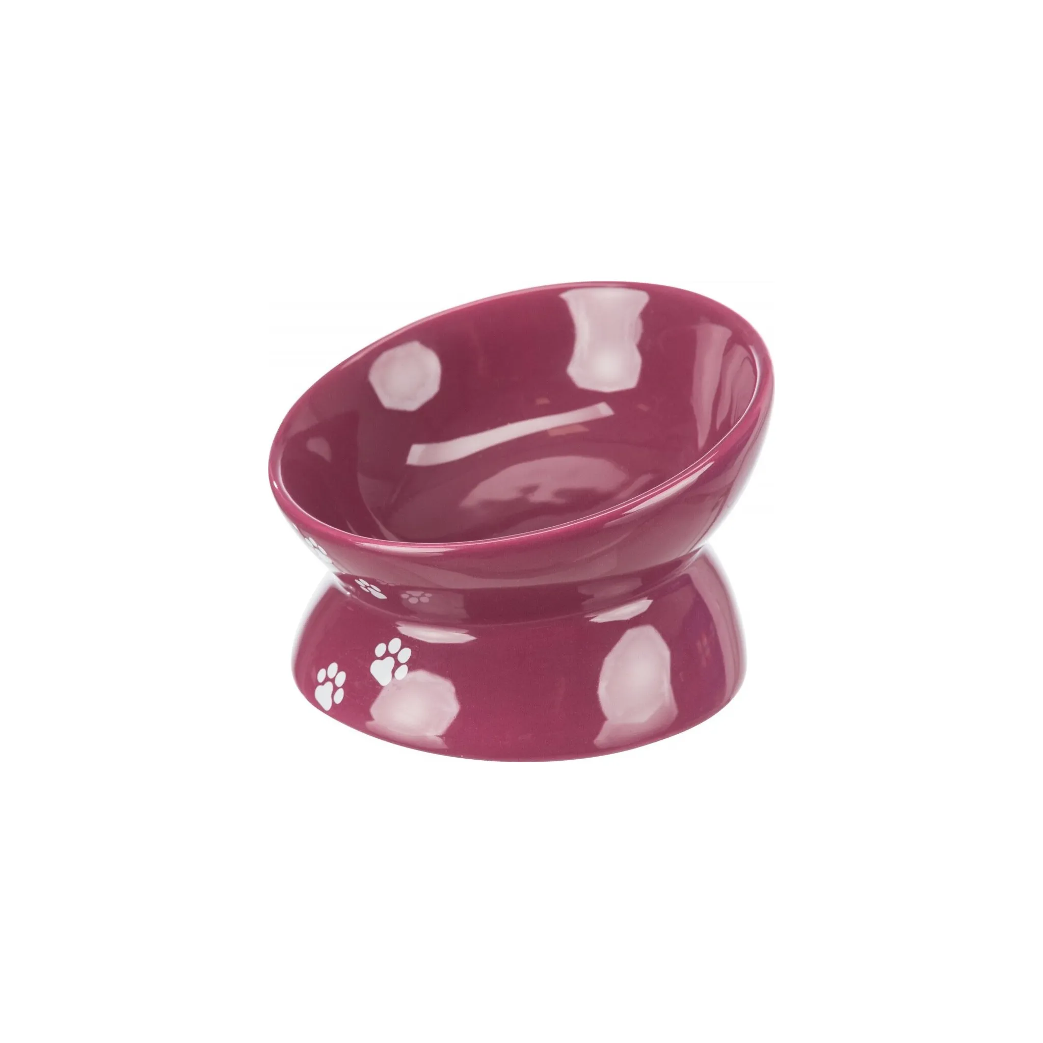 Fotografie 2 - Miska pro kočku Trixie Ergonomická miska keramická 13 cm vínová 150 ml