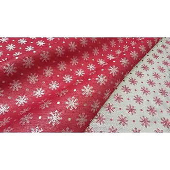 BYTEMA Vánoční dekorační látka na ubrusy Vločka červená 280 cm