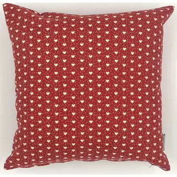 Dekorativní polštářek BYTEMA Dekorační povlak Mini srdíčko červený, smetanové srdce 40x40