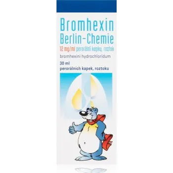 Lék na kašel, rýmu a nachlazení Bromhexin Berlin-Chemie 12mg/ml por.gtt.sol.30ml