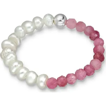 Prsten Prstýnkárna Korálkový prsten turmalín, říční perličky a stříbro AG 925 Velikost prstenu: 6-8 (51/58)