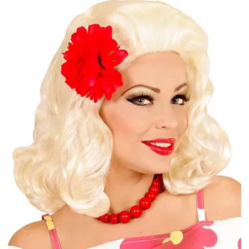 Karnevalová paruka Paruka blond - s růží