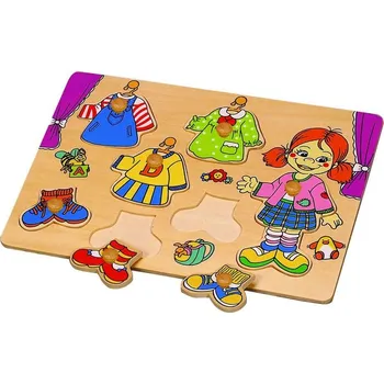 Dřevěná hračka WOTO Puzzle šatní skříň Aja