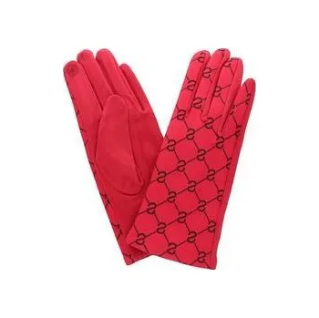 Rukavice PRIUS Dámské rukavice červené potiskem CAMILLA