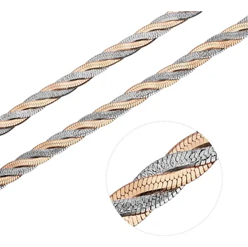 Řetízek Bealio BEALIO Stříbrný náhrdelník PLETENÝ 4 mm BICOLOR Délka řetízku: 42 cm 03-12084-1800