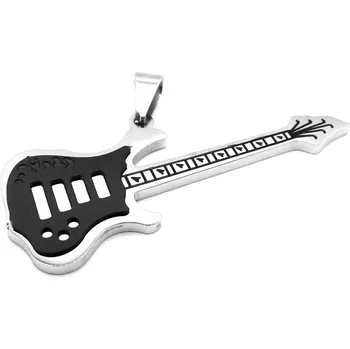 Přívěsek Steel Jewelry Přívěsek KYTARA ČERNÁ Chirurgická ocel PR231204 dárkové balení zdarma