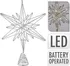 Vánoční osvětlení Špička na stromek hvězda stříbrná 20 LED 33 cm