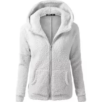 Dámská mikina Teplá podzimní dámská mikina na zip - světle šedá,4XL