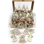 Amadea Dřevěné ozdoby 9 cm 50 ks