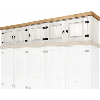 Šatní skříň IdeaNabytek Nástavec 5dveřový CORONA bílý vosk