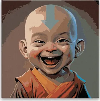 Malování podle čísel - Mimi mnich - 40x40 cm, bez dřevěného rámu - CZ výroba