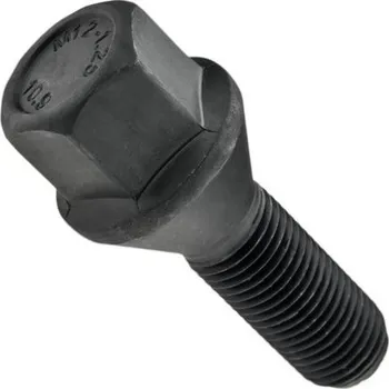 Šroubek na kolo Černý Šroub na disk M12x1,25 28 mm Kužel