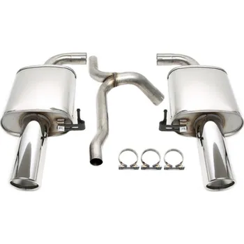 Autodíl TA Technix sportovní nerezový duplex výfuk Volvo V70 III + XC70 II (2007-2016), 1x 100 mm kulatá rovná nerezová koncovka s pertlem pro obě strany