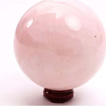 Drahý kámen Magieprirody.cz Růženín koule 84 mm 844 g přírodní kámen + dřevěný podstavec #B82