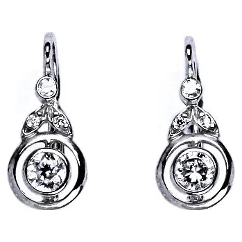 Náušnice Zlaté náušnice čiré zirkony - NK1464 - bílé zlato (Náušnice z bílého zlata se zirkony )