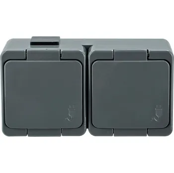 Elektrická zásuvka e2 elektro GmbH Dvojzásuvka SMART ČSN n o IP44 šedá