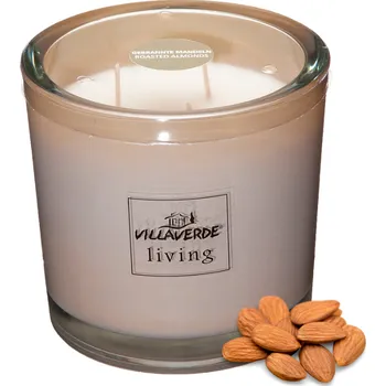 Svíčka Villaverde 3 knoty - Pražené mandle, 1,6 kg