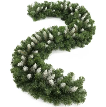 Vánoční dekorace Aga K17299 Vánoční girlanda zelená/bílá 270 cm