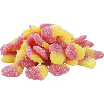 Bonbon PERUN-OŘECHY Kyselá želatinová broskvová srdíčka sáček: 500 g