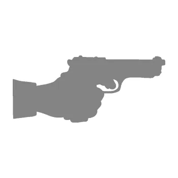 Polep vozidla SAMOLEPKA NA AUTO Ruka s pistolí 001 pravá ruce vzhůru (17 - šedá) NÁLEPKA, FÓLIE, POLEP, TUNING, VLASTNÍ TEXT, TISK, AUTOSAMOLEPKY.cz, POLEPY, OBRÁZEK, LOGO, SAMOLEPKY