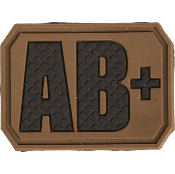 Módní doplněk Nášivka Miltec 3D Patch krvná skupina coyote AB+