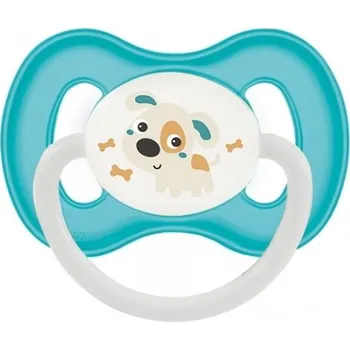 Dudlík silikonový zkosený - PEJSEK tyrkysový - 6-18měs.