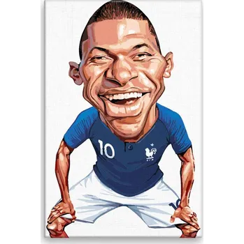 Dětské zboží Malování podle čísel - Mbappé - 40x60 cm, bez dřevěného rámu - CZ výroba