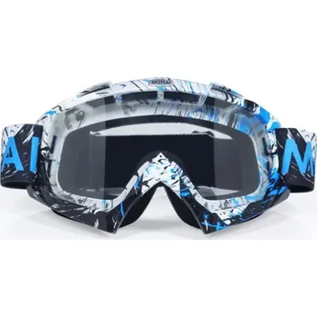 Motocyklové brýle Modro-bílé motokrosové brýle