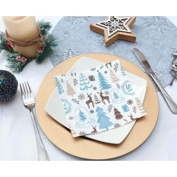 Papírový ubrousek Vánoční ubrousky Zimní les 20 ks