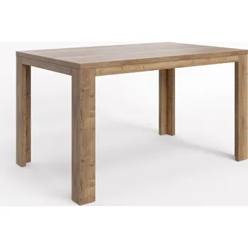 Jídelní stůl BMB RUBION 90 x 140 cm - kvalitní lamino stůl - rovné rohy s luby, imitace dřeva Dub Halifax Přírodní - SKLADEM, lamino