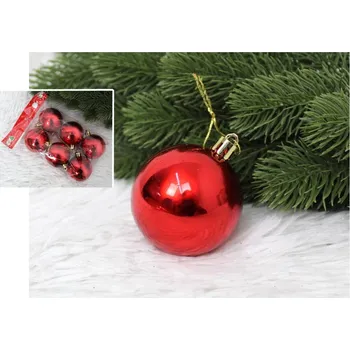 Vánoční ozdoba dobirkov.cz Vánoční ozdoba 8 cm ČERVENÁ - sada 6 ks