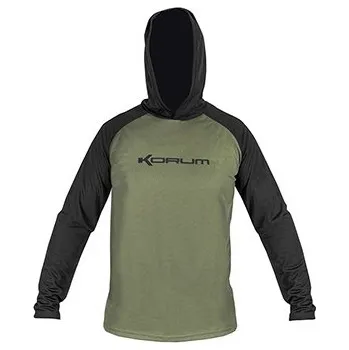 Rybářské oblečení KORUM DRI-ACTIVE Hooded LONG SLEEVE T-SHIRT Velikost: medium