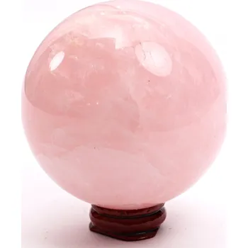 Drahý kámen Magieprirody.cz Růženín koule 77 mm 645 g přírodní kámen + dřevěný podstavec #B78