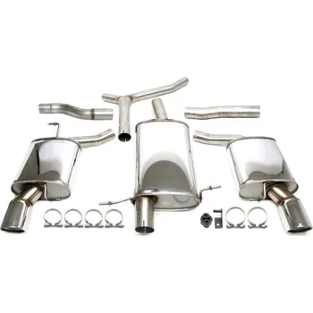 Tlumič výfuku TA Technix sportovní nerezový catback duplex výfuk Audi A5 cabrio včetně Quattro (8F, 2009-2016), 1x 100 mm kulatá rovná nerezová koncovka s pertlem pro obě strany