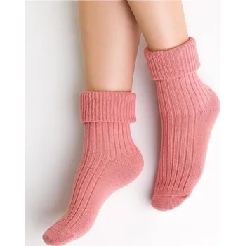 Dámské ponožky Lososové dámské teplé ponožky Art. 067 BE064, PINK Velikost: 35/37