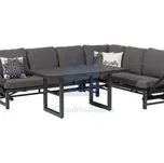 Sestava zahradní, luxusní, HAWAII LIKA-TEX šedá, 2 x 3místná pohovka + stůl, balení 1 ks