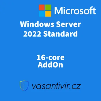 Operační systém Windows Server 2022 Standard 16-core AddOn, nová 7S05007LWW